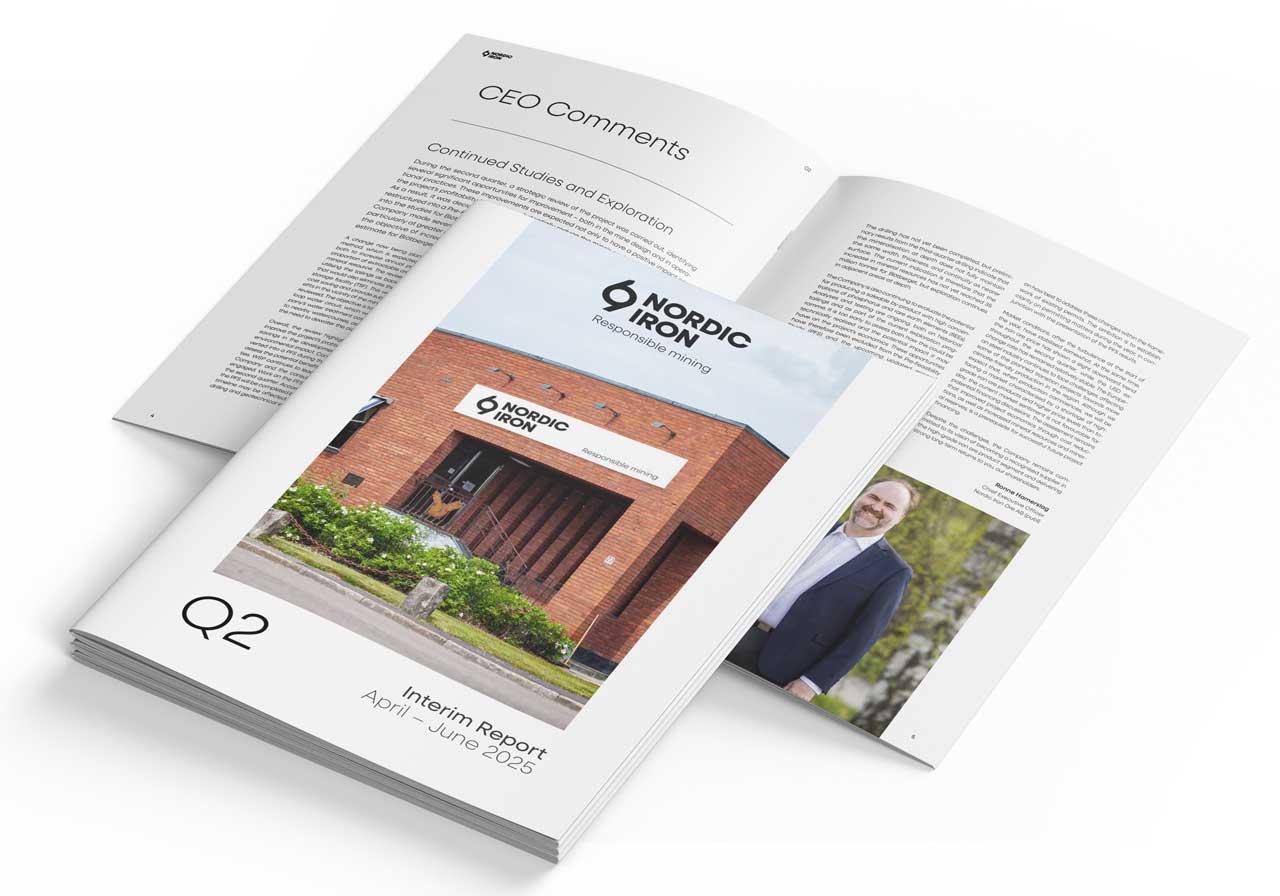 Nordic Iron Ore AB, delårsrapport Q2, april – juni 2025